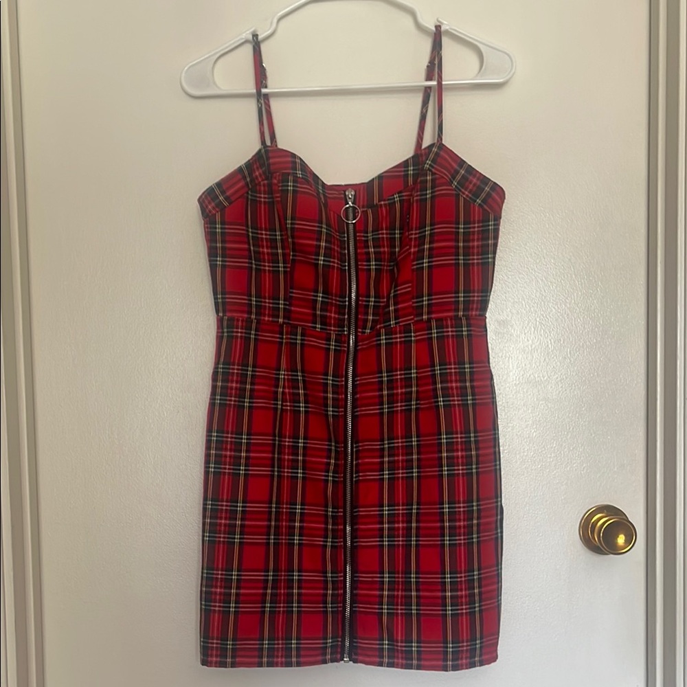 Forever 21 Red Plaid Mini Dress (M)